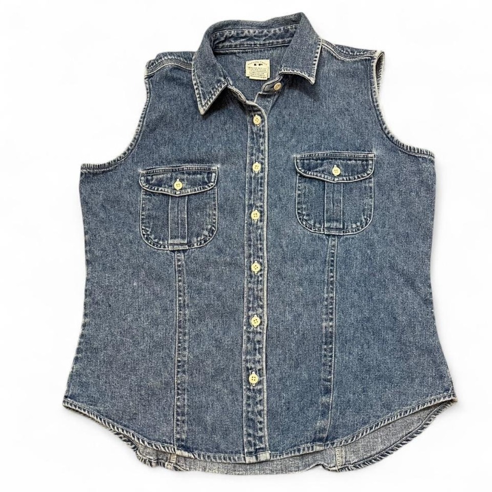 vintage American Eagle blue denim button up shirt